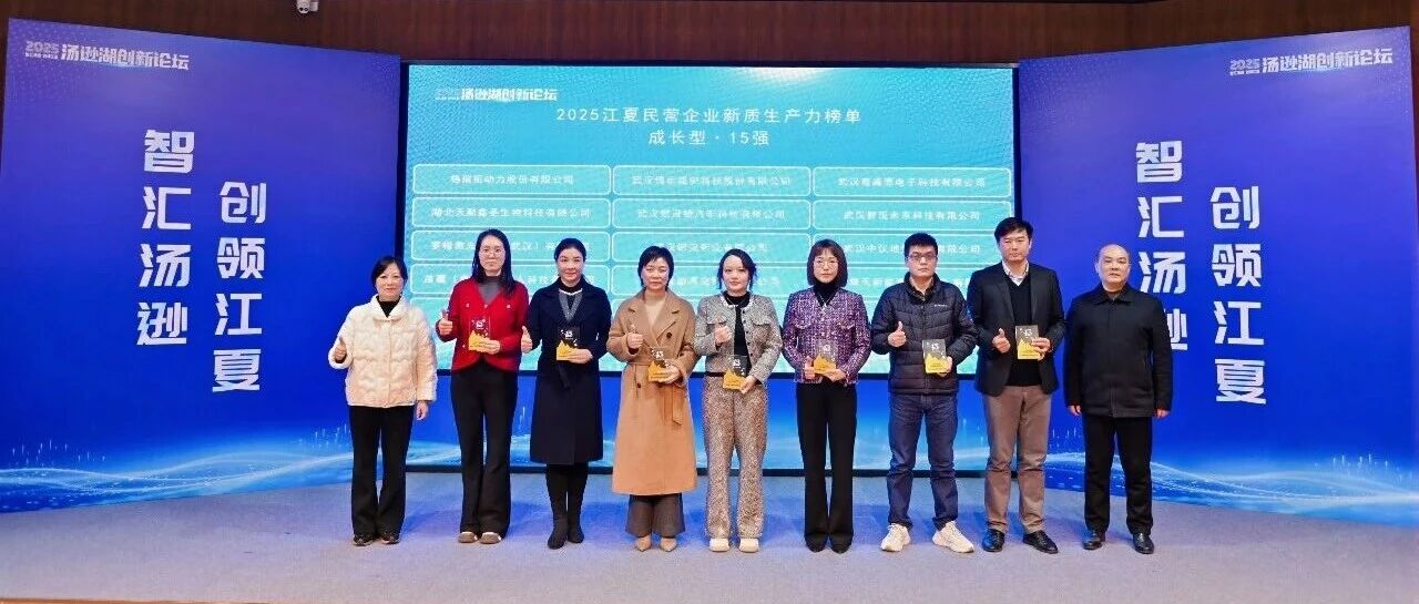 喜報|上成榮獲江夏區(qū)“民營企業(yè)新質(zhì)生產(chǎn)力”成長型15強！